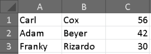 Excel content to paste to our GridView