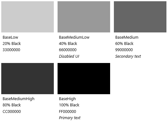 Theme UWP Light base